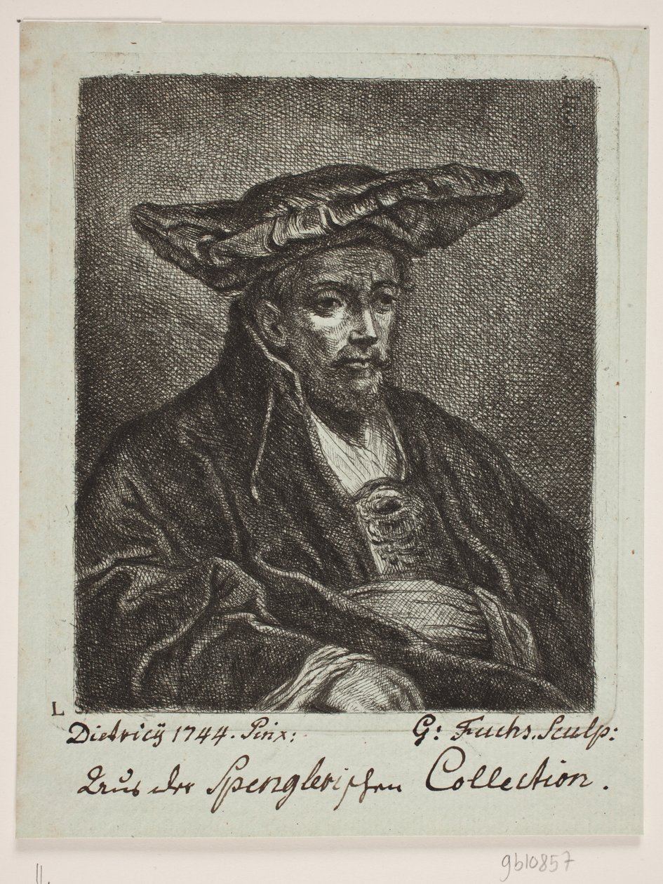 Egy férfi svájcisapkával alkotó: Georg Mathias Fuchs