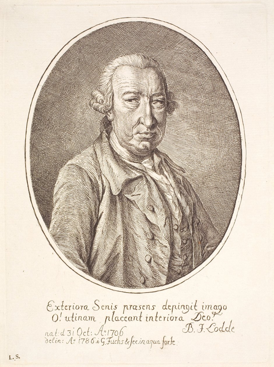 Barthold Johan Lodde, fordító portréja alkotó: Georg Mathias Fuchs