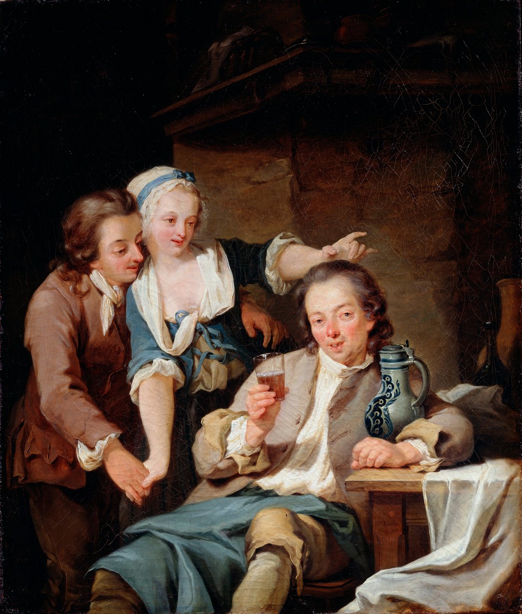 Egy férj megtévesztette a bort és a szerelmet”, 1765. alkotó: Georg Melchior Kraus