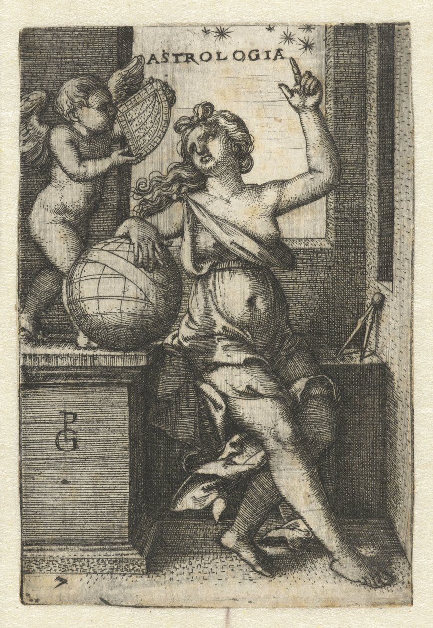 Csillagászat Asztrológia (cím a tárgyon) Seven Liberal Arts (sorozat címe) alkotó: Georg Pencz