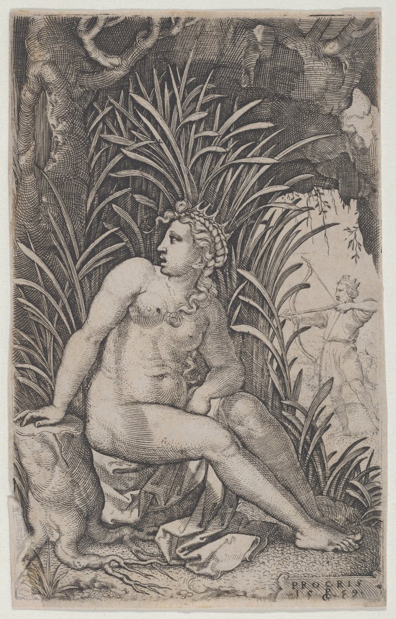 Cephalus és Procris, A görög hősnőkből, 1539., 1539. alkotó: Georg Pencz