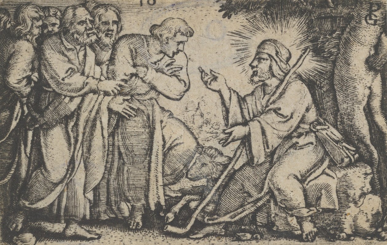 Krisztus a tanítványokhoz szól, Krisztus története, 1534-35. alkotó: Georg Pencz