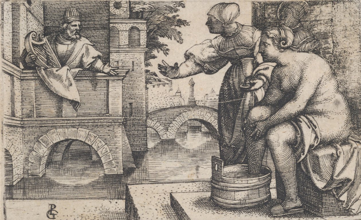 Dávid és Betsabé. alkotó: Georg Pencz