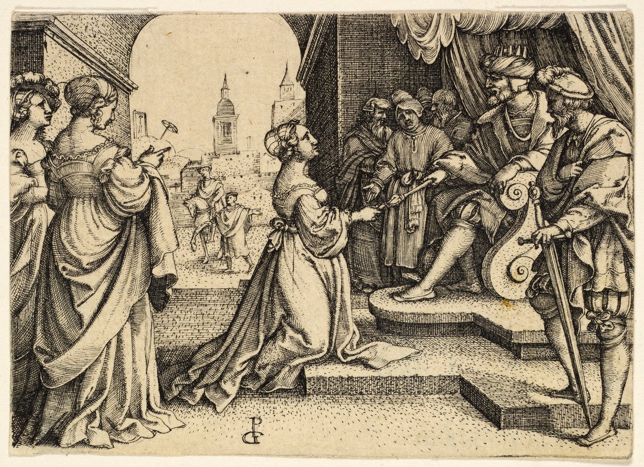 Eszter Ahasvérus előtt alkotó: Georg Pencz