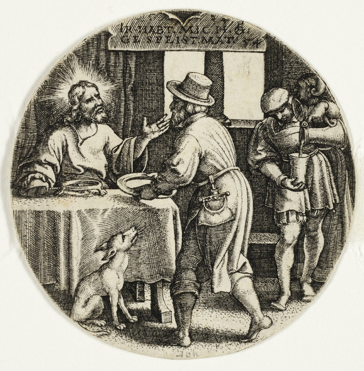 Éhezők etetése, Az irgalmasság hét cselekedetéből alkotó: Georg Pencz