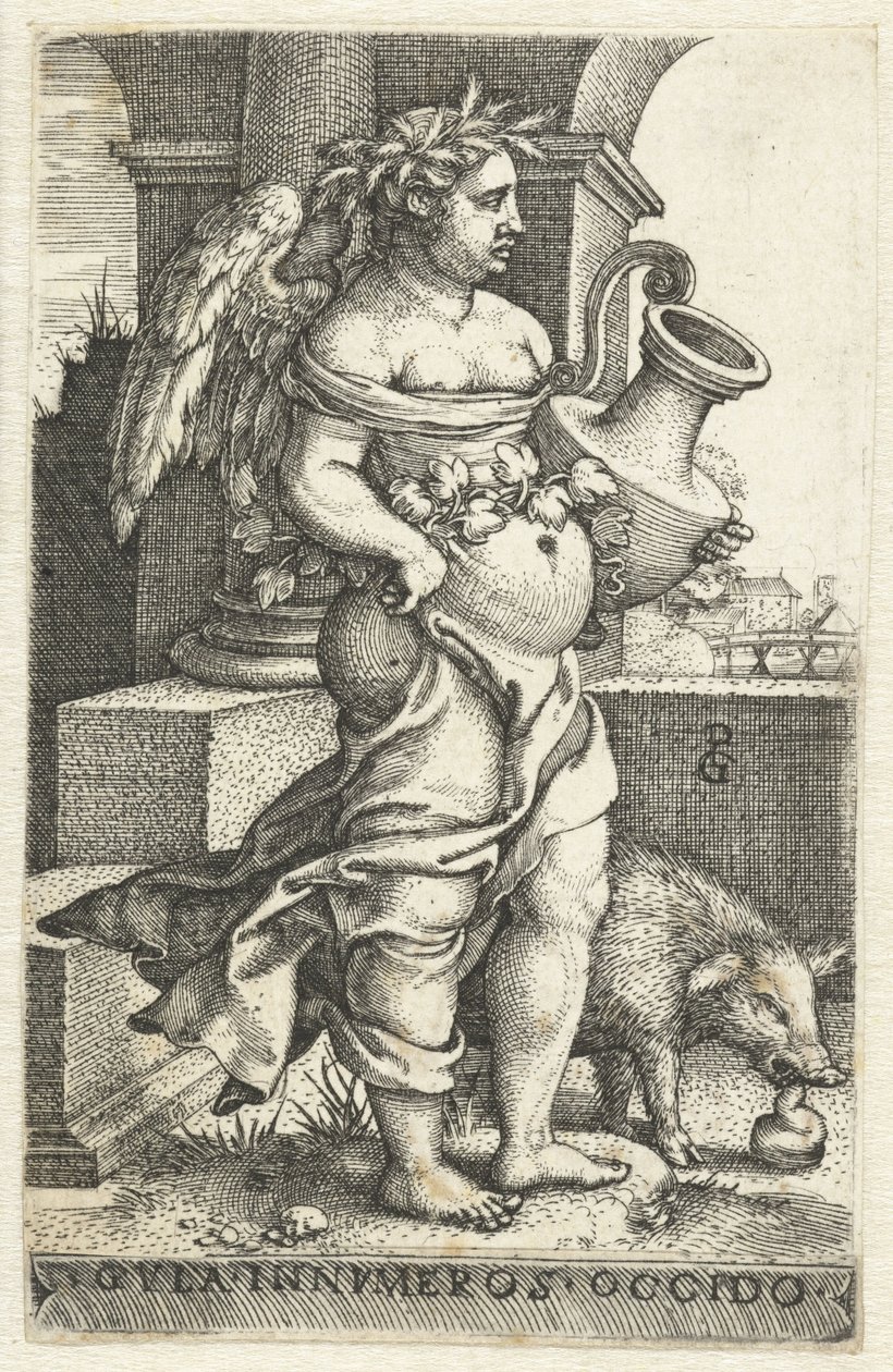 falánkság (Gula) Gvla innvmeros occido (cím az objektumon) Seven Deadly Sins (sorozat címe) alkotó: Georg Pencz