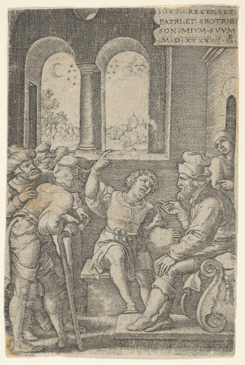 József az álmát leírva, a József története című könyvből, 1544. alkotó: Georg Pencz