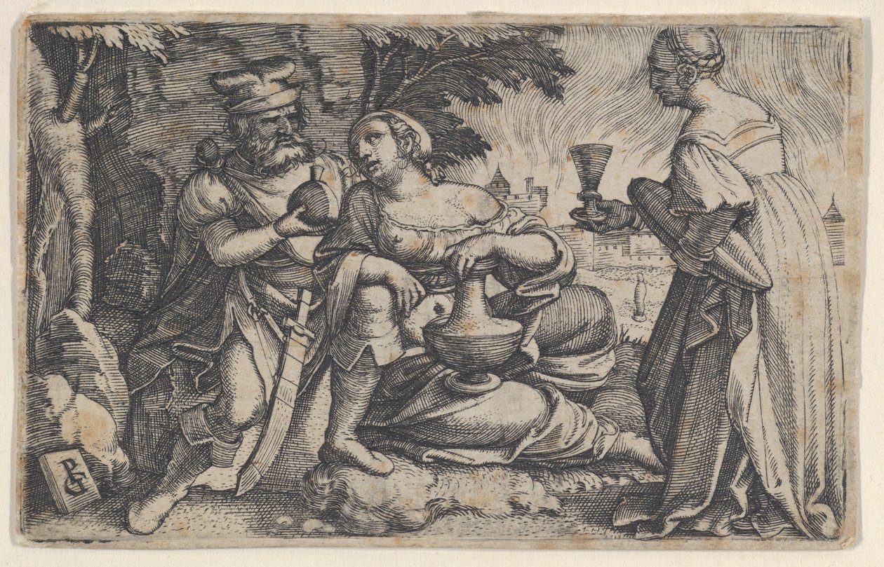 Lót és lányai. alkotó: Georg Pencz