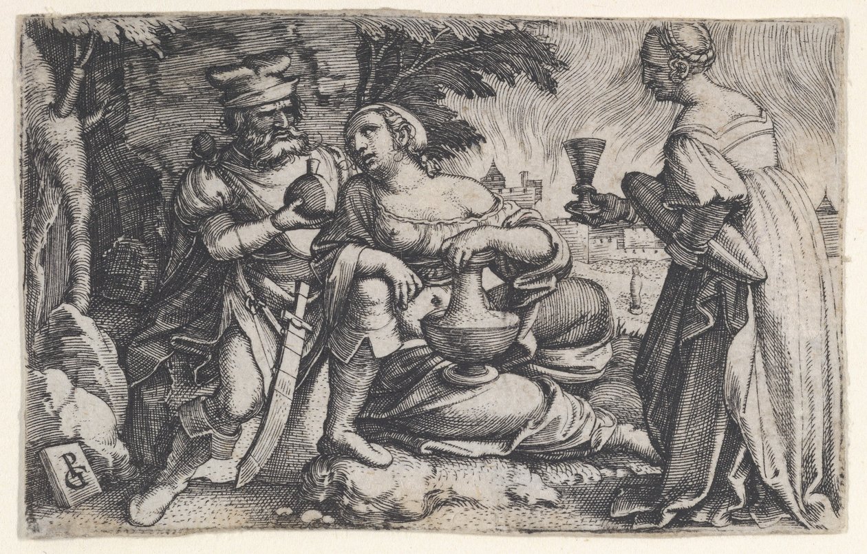 Lót és lányai. alkotó: Georg Pencz