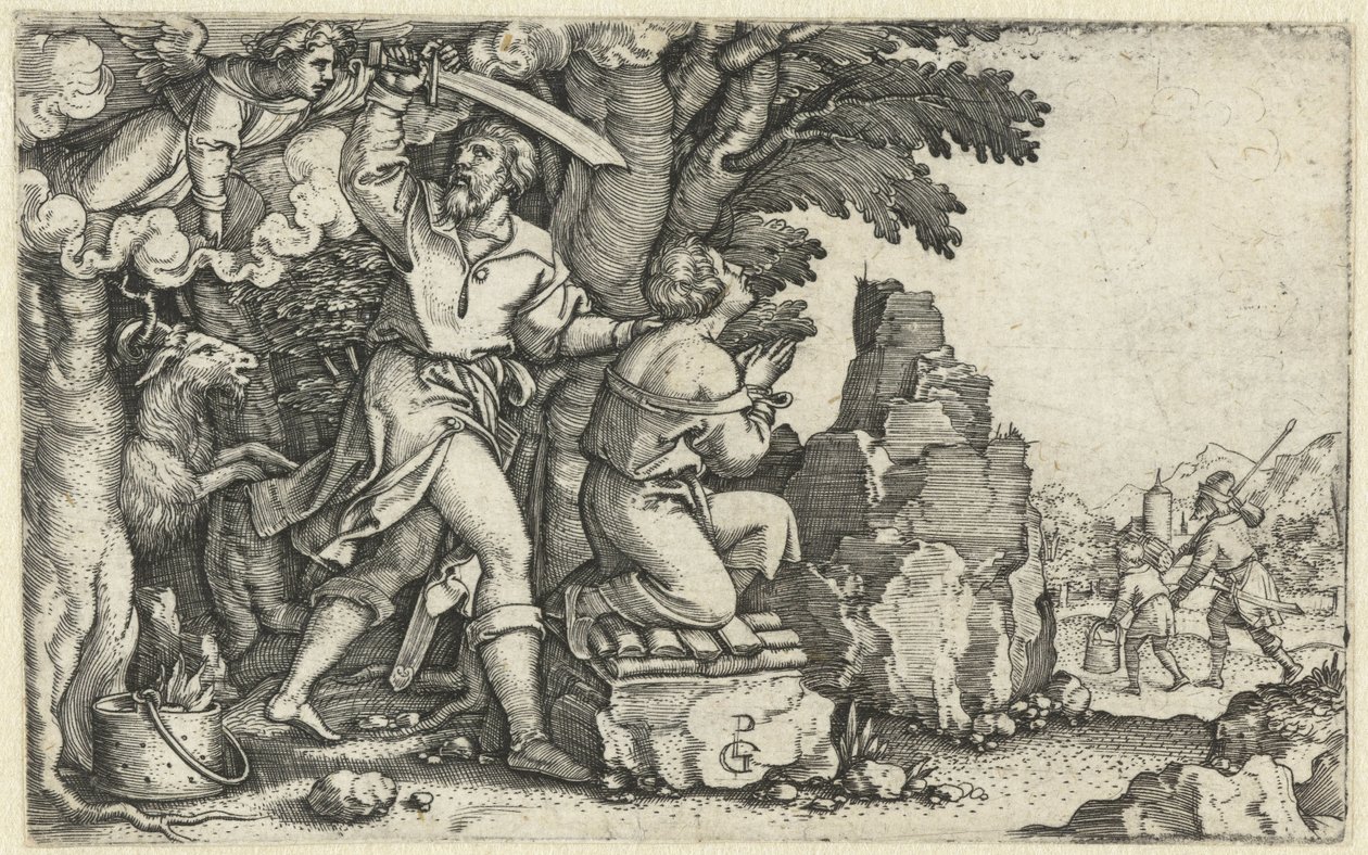 Ábrahám feláldozása Izsáktól Ábrahám története (sorozat címe) alkotó: Georg Pencz