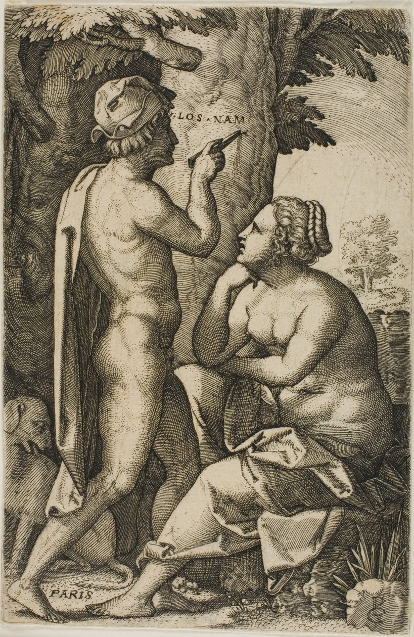 Paris és Oenone, a görög hősnőkből alkotó: Georg Pencz