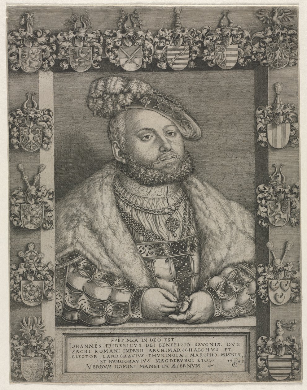 I. János Frigyes „a Nagylelkű”, szász választófejedelem portréja alkotó: Georg Pencz