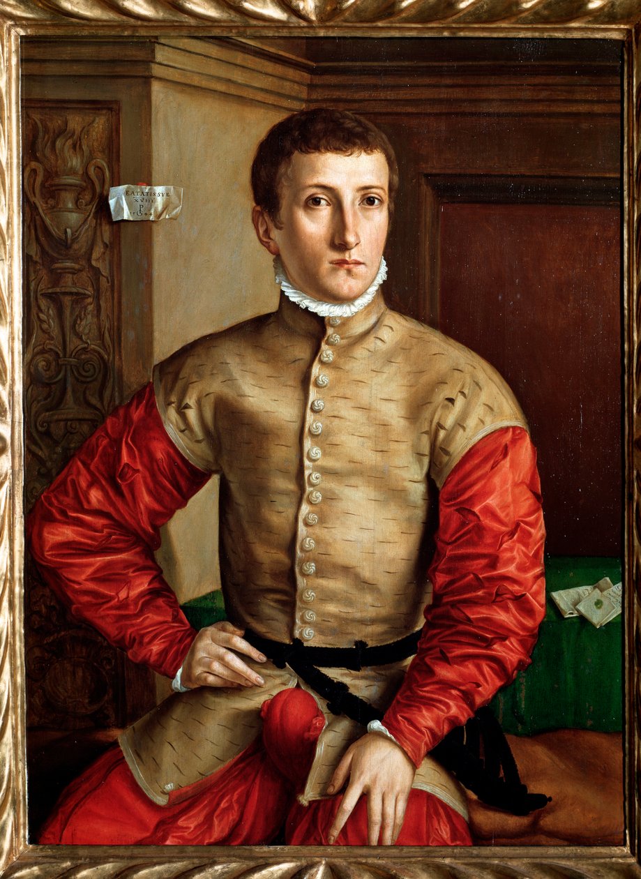 18 éves fiatal férfi portréja - olaj, fa, c. 1544 alkotó: Georg Pencz