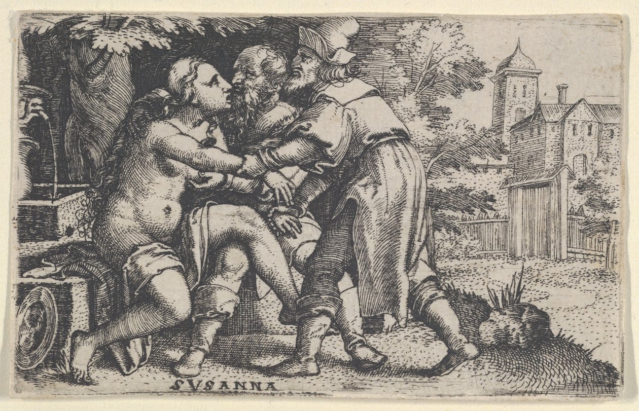Susanna és a vének. alkotó: Georg Pencz