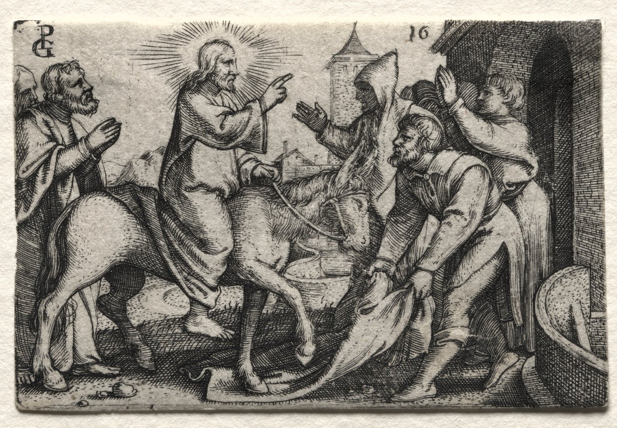 Jézus Krisztus élete: Krisztus belép Jeruzsálembe alkotó: Georg Pencz