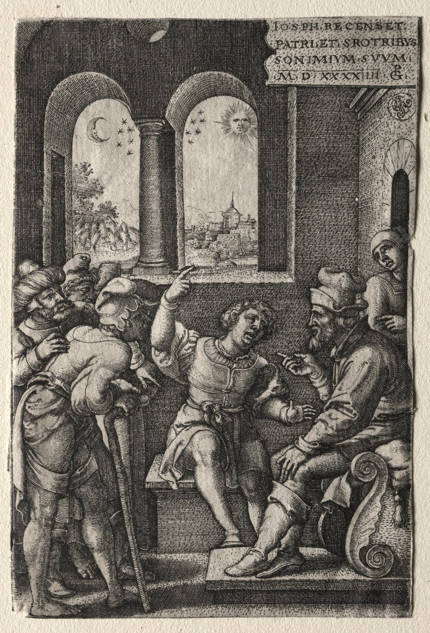 József története: József elmeséli az álmait az apjának alkotó: Georg Pencz