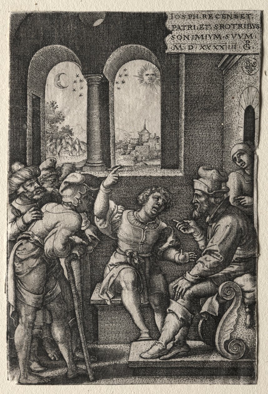 József története: József elmeséli az álmait atyjának, 1544. alkotó: Georg Pencz