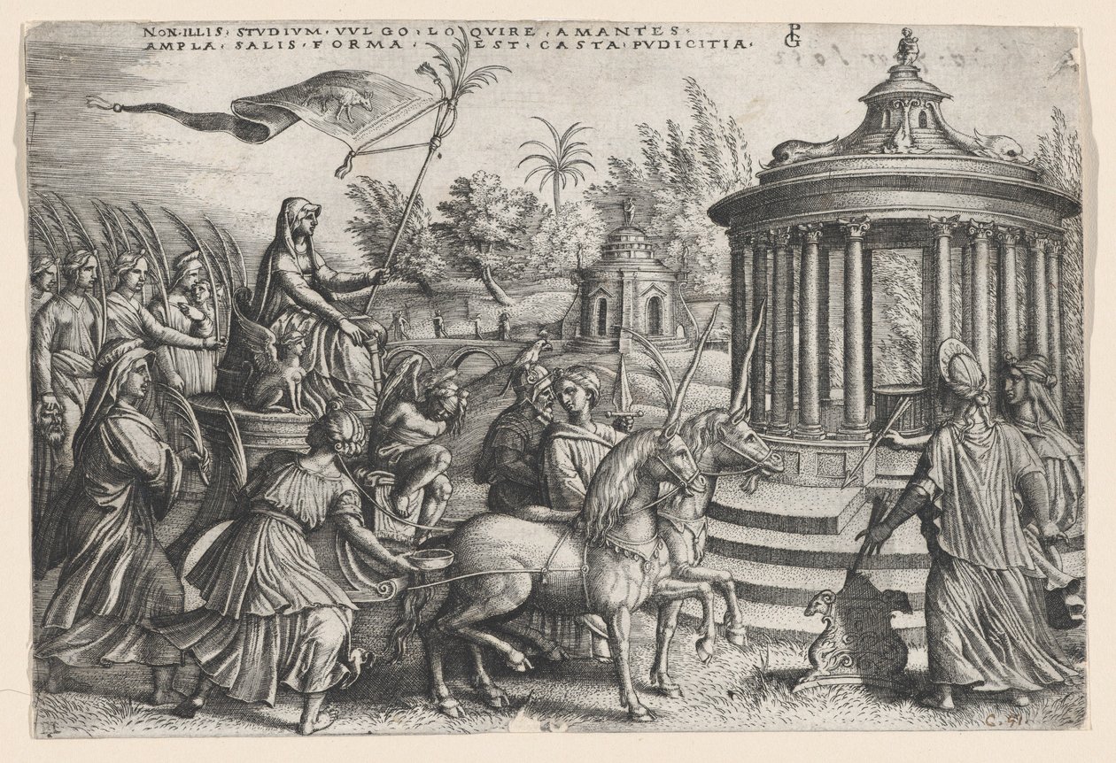 A tisztaság diadala a szerelemről, Petrarka diadalaiból. alkotó: Georg Pencz