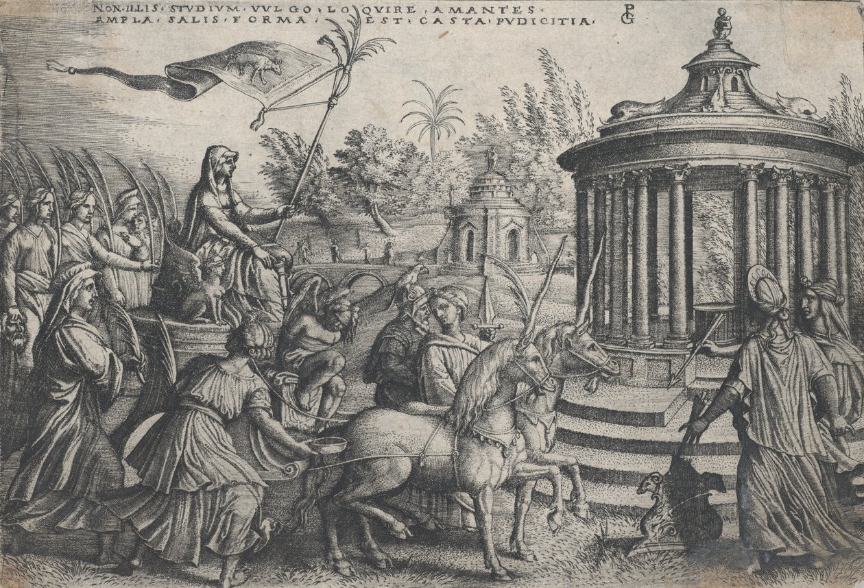 A tisztaság diadala a szerelemről, Petrarka diadalaiból. alkotó: Georg Pencz