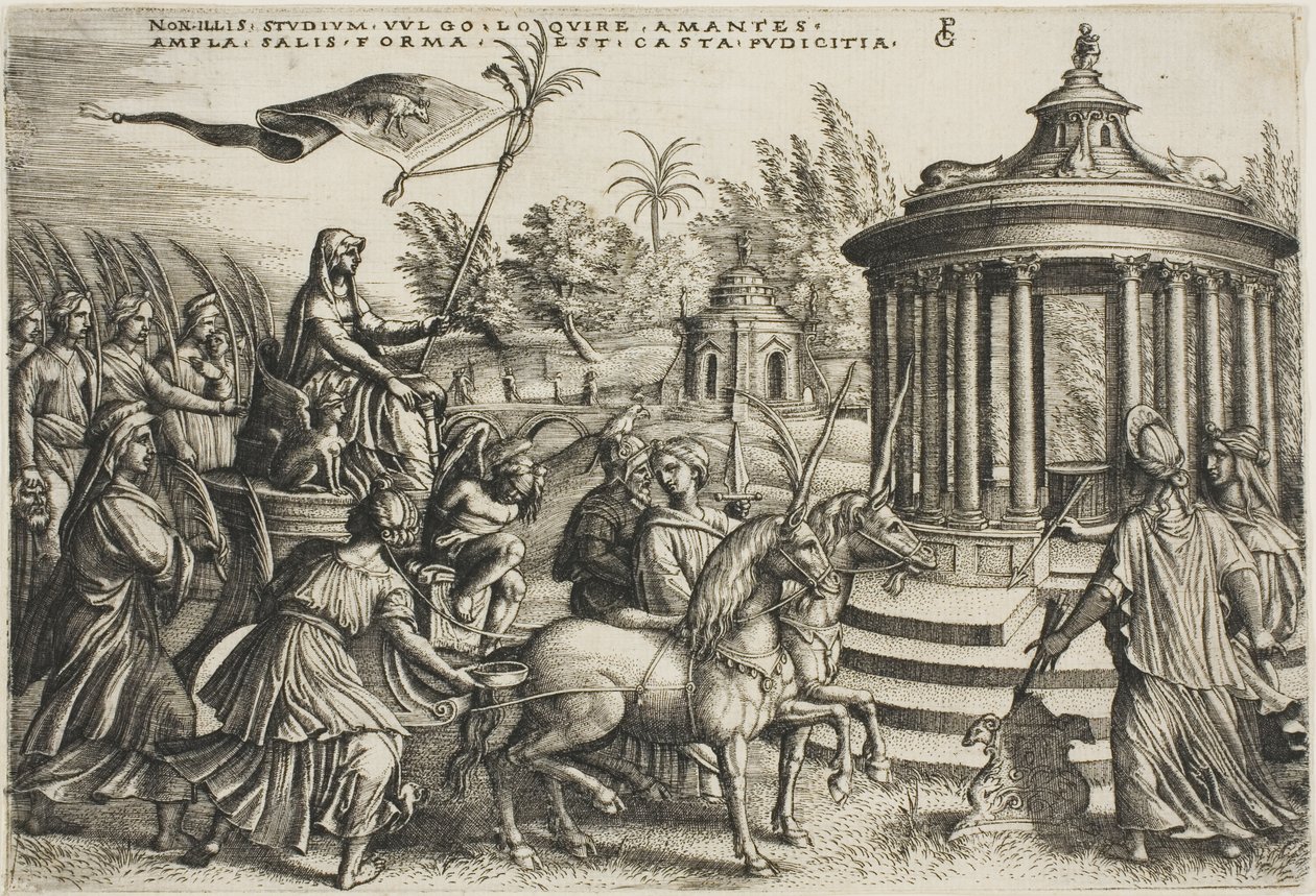 A tisztaság diadala, a Petrarch diadala második táblája alkotó: Georg Pencz