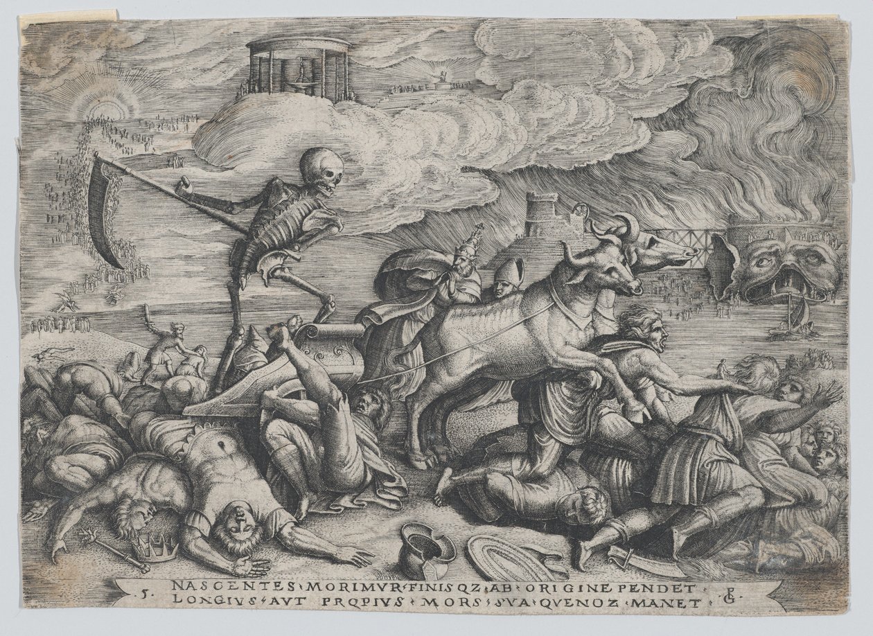 A halál diadala az időben, Petrarch diadala című filmből. alkotó: Georg Pencz