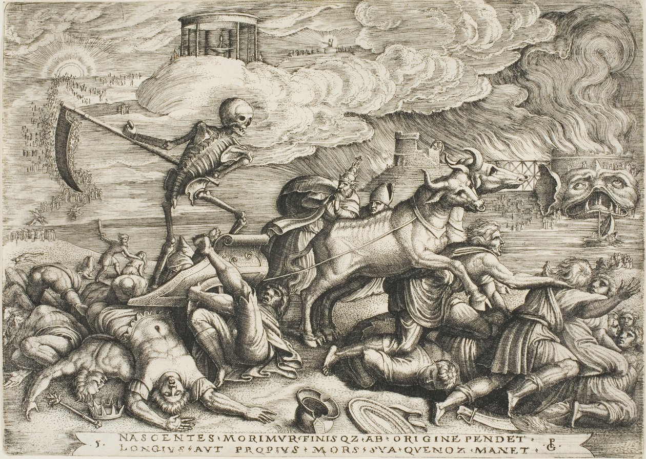 A halál diadala, a Petrarch diadala ötödik táblája alkotó: Georg Pencz