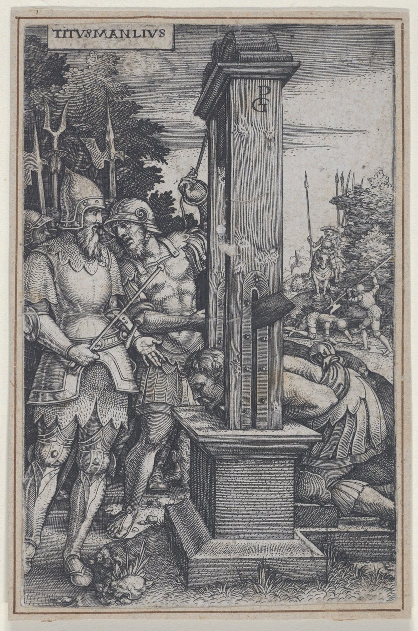 Titus Manlius, a Római hősökből, 1535. alkotó: Georg Pencz