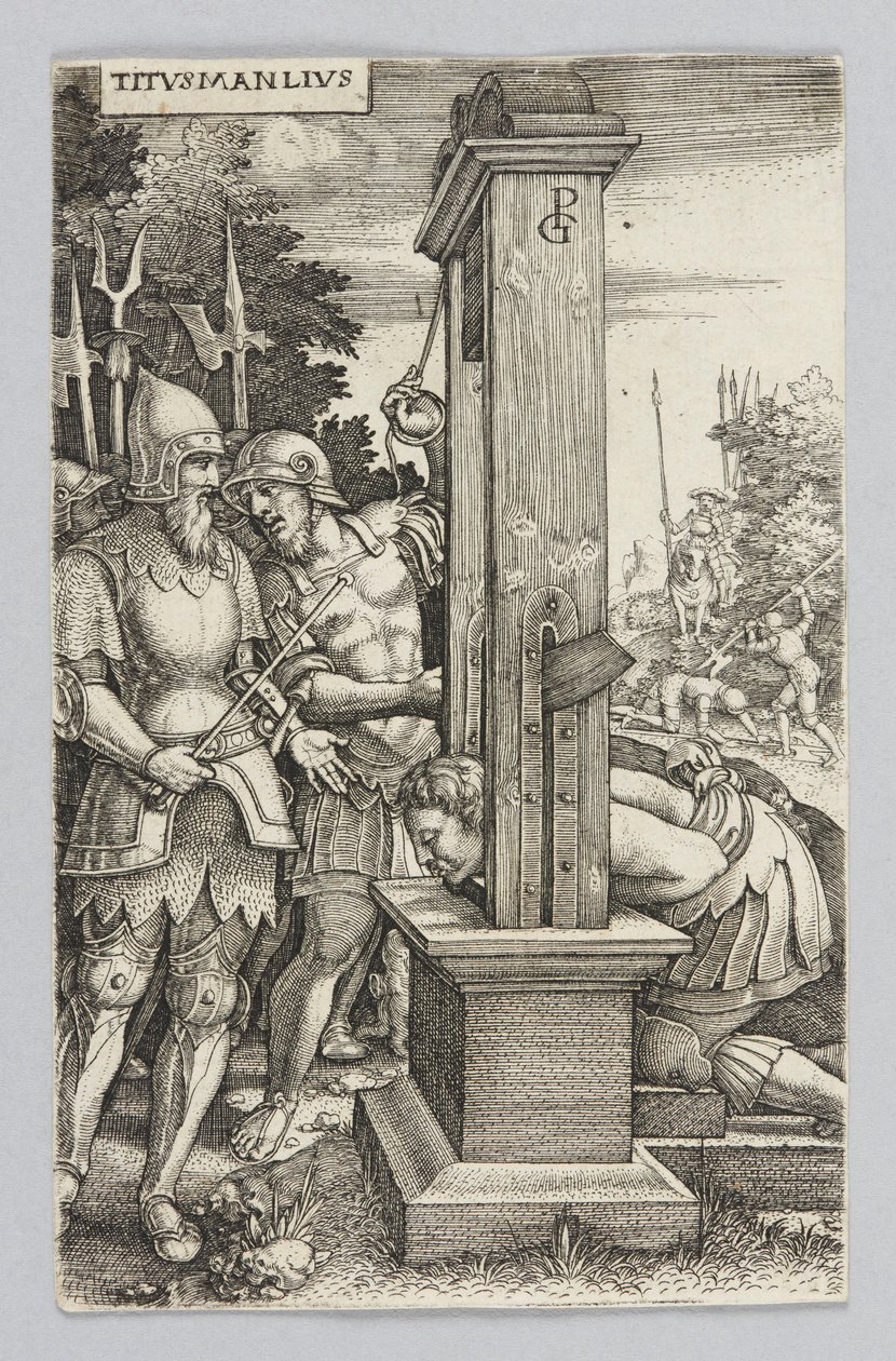 Titus Manlius jelen van fia kivégzésénél alkotó: Georg Pencz
