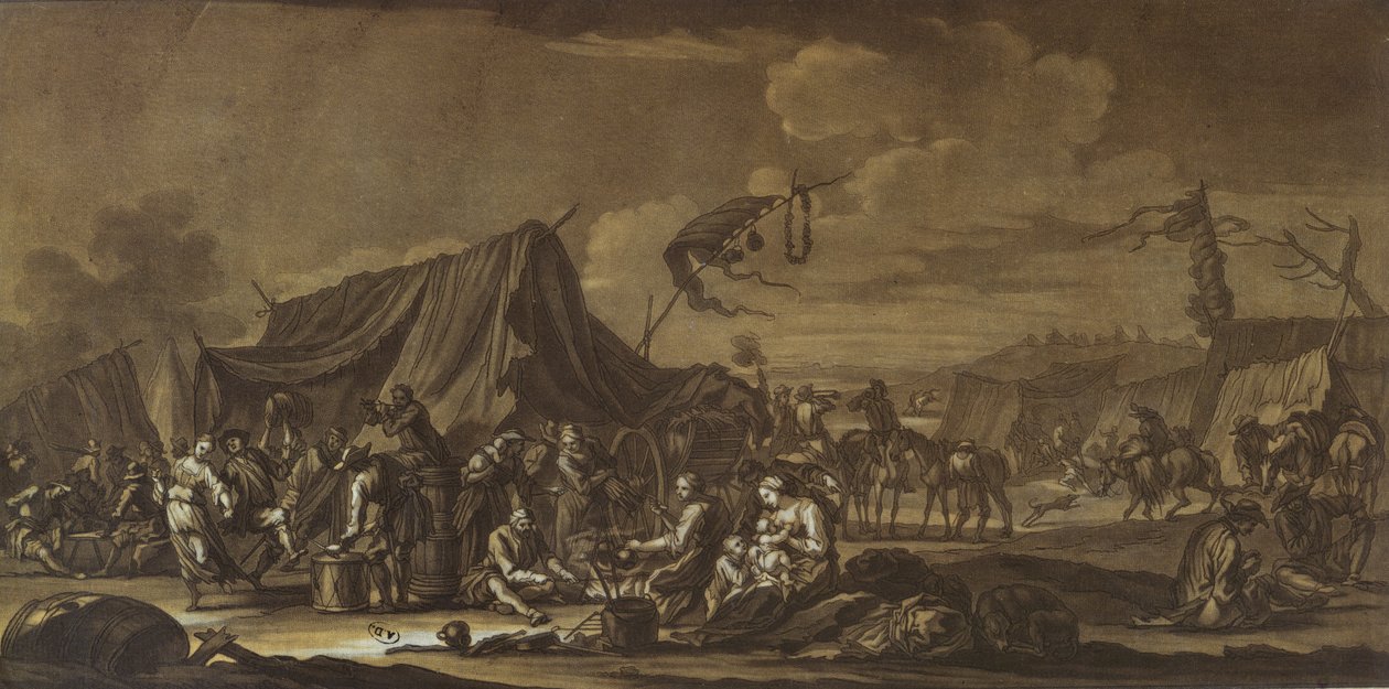 A hadsereg táborhelye, 1694 alkotó: Georg Philipp I Rugendas