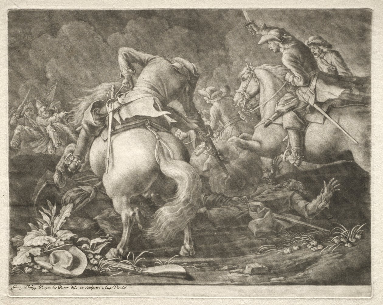 Csetepaté porosz és magyar huszárok között. alkotó: Georg Philipp I Rugendas