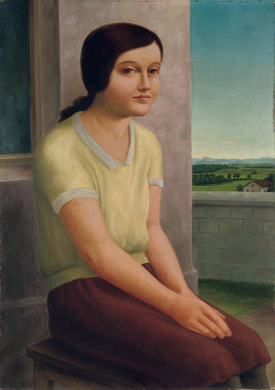 Ülő lány; Ülő lány, 1927 alkotó: Georg Schrimpf