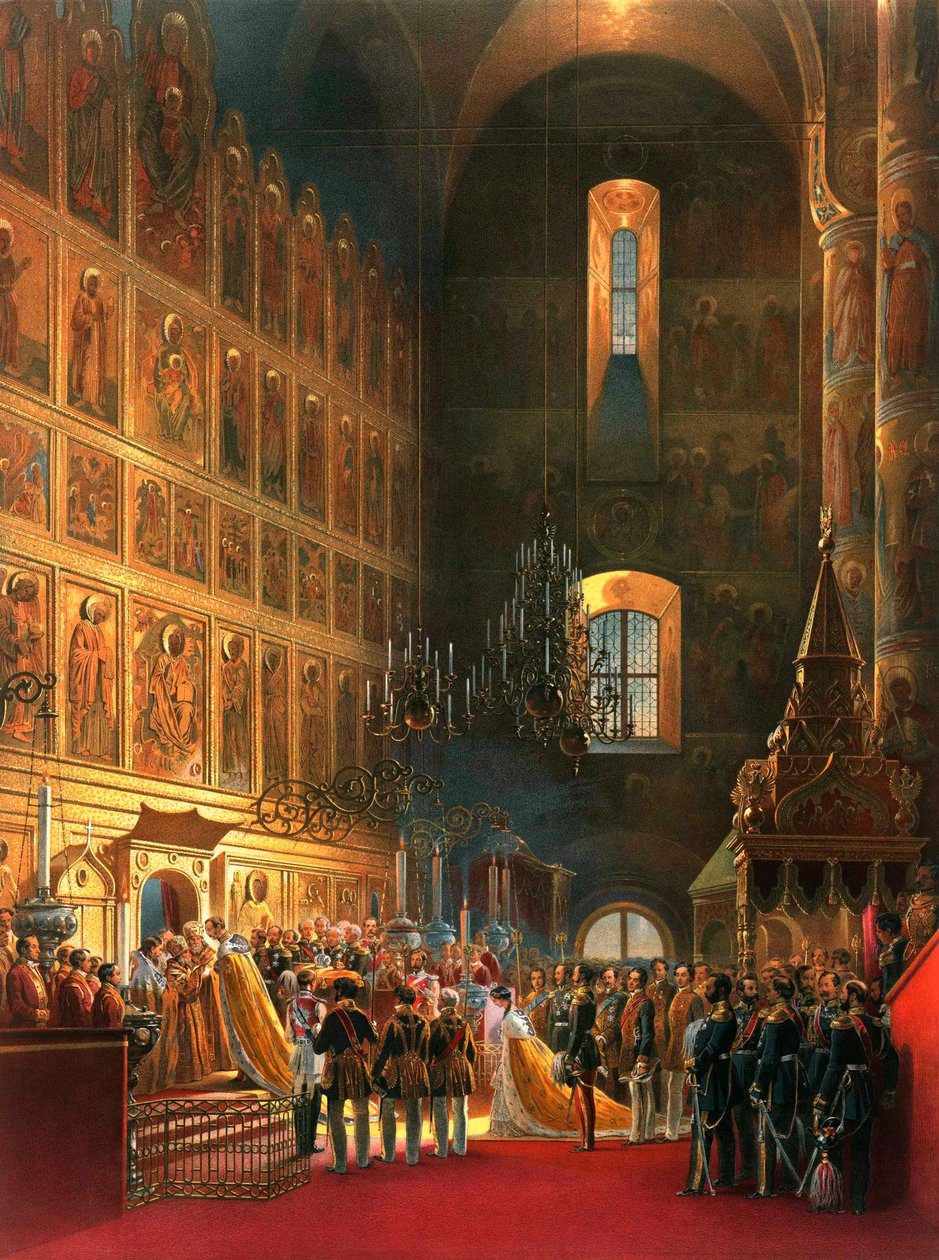 Sándor orosz cár felkenése, Moszkva, 1856. alkotó: Georg Wilhelm Timm