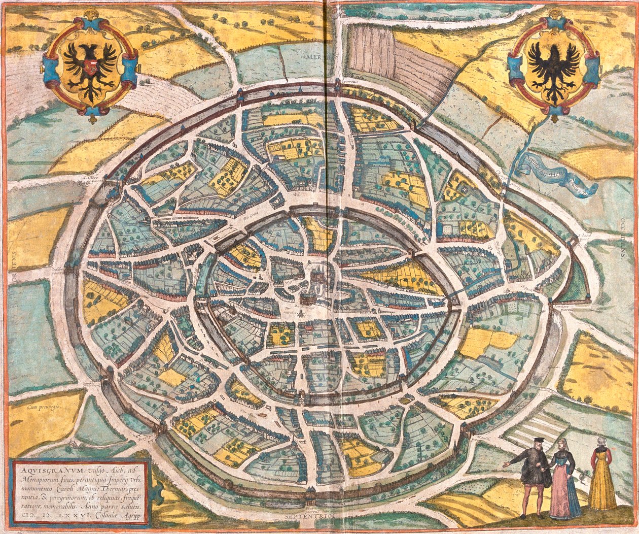 Aachen, Németország alkotó: Georg and Hogenberg Franz (1535 90) Braun