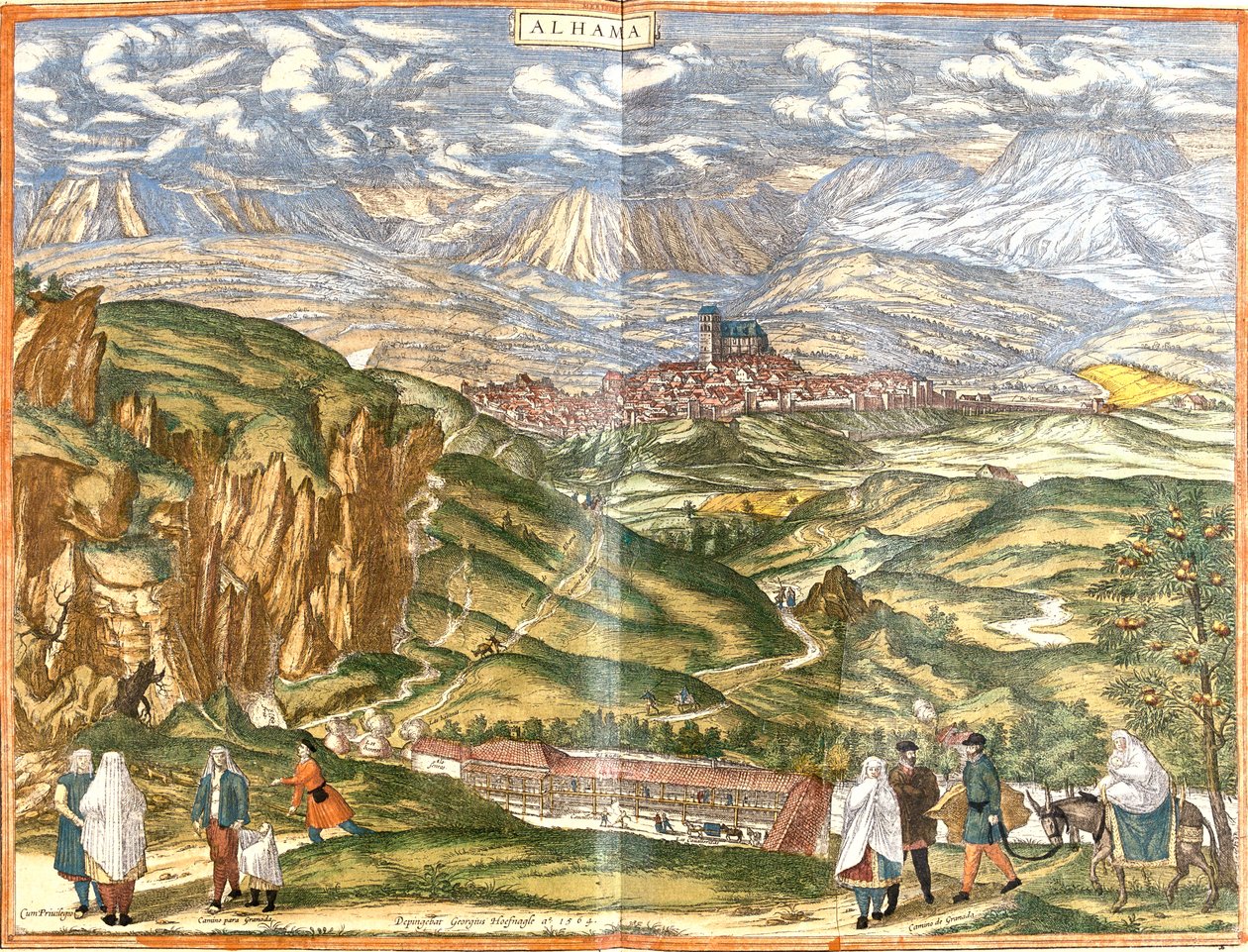 Alhama de Granada, Spanyolország alkotó: Georg and Hogenberg Franz (1535 90) Braun