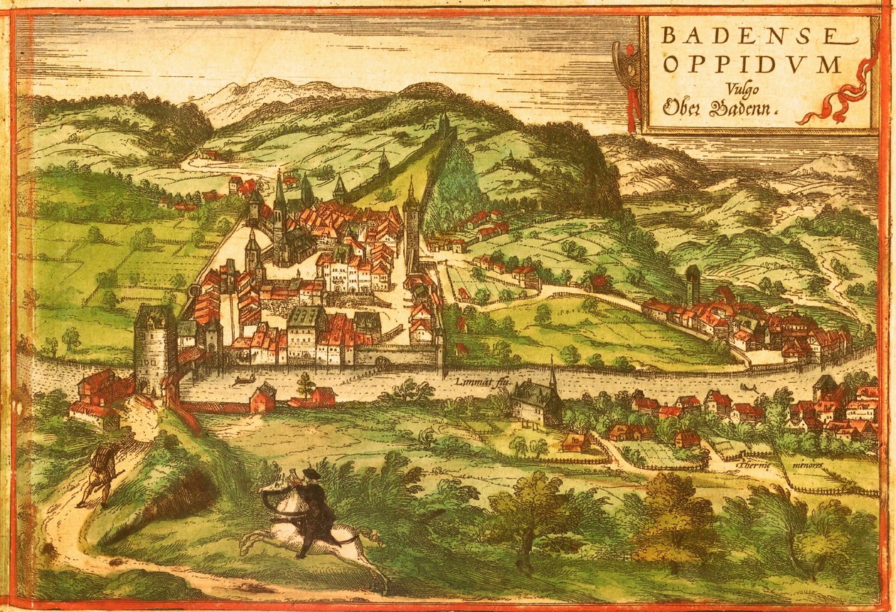 Baden, Spa, Svájc alkotó: Georg and Hogenberg Franz (1535 90) Braun