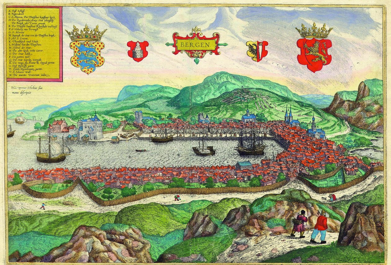 Bergen, Norvégia alkotó: Georg and Hogenberg Franz (1535 90) Braun