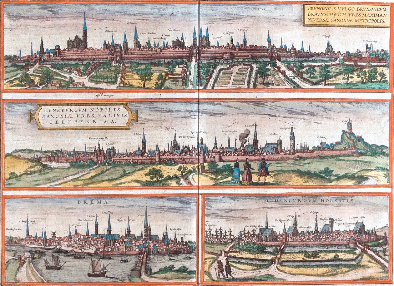 Braunschweig, Lüneburg, Bréma, Altenburg, Németország alkotó: Georg and Hogenberg Franz (1535 90) Braun