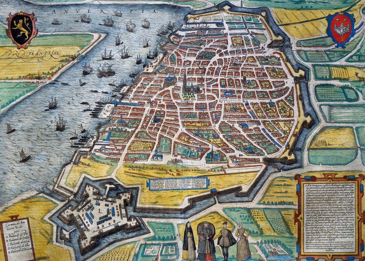 Antwerpen városa alkotó: Georg Braun and Hogenberg Franz