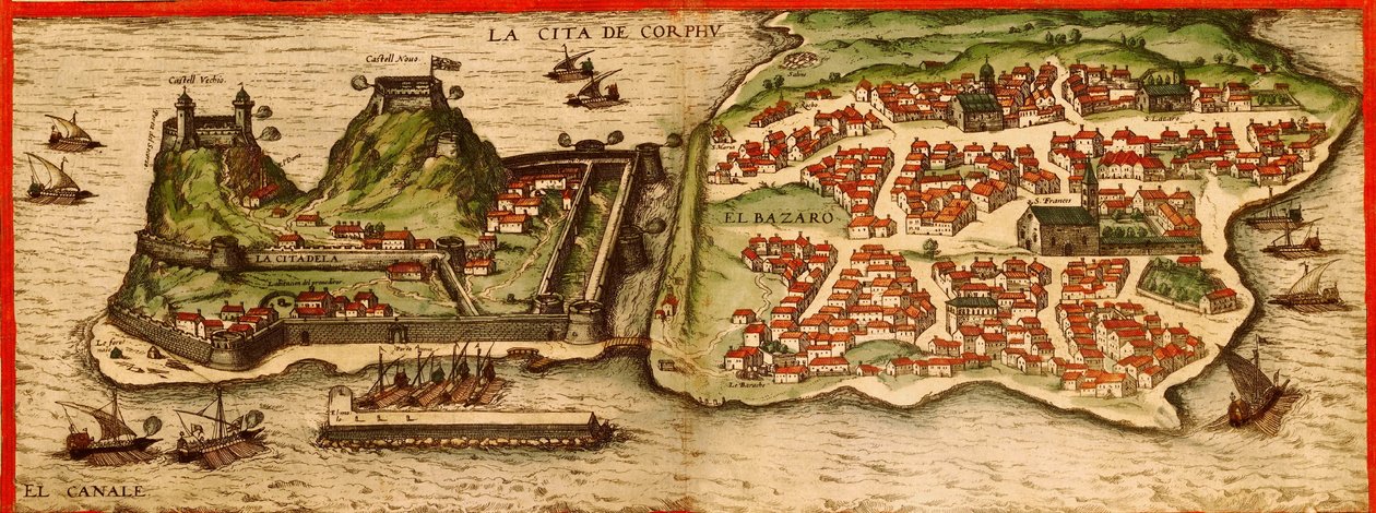 Korfu, Görögország alkotó: Georg and Hogenberg Franz (1535 90) Braun