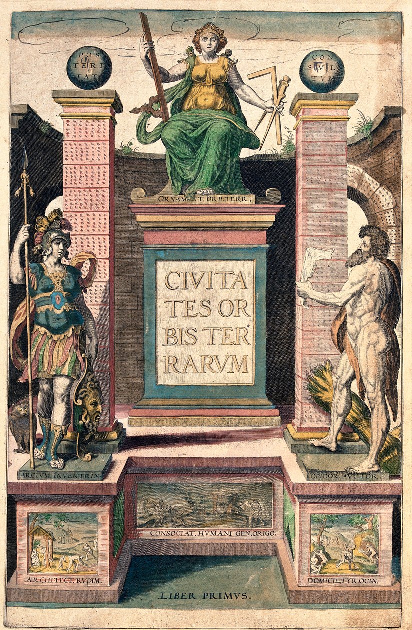 Braun és Hogenberg Civitates orbis terrarum című könyvének címlapja alkotó: Georg and Hogenberg Franz (1535 90) Braun