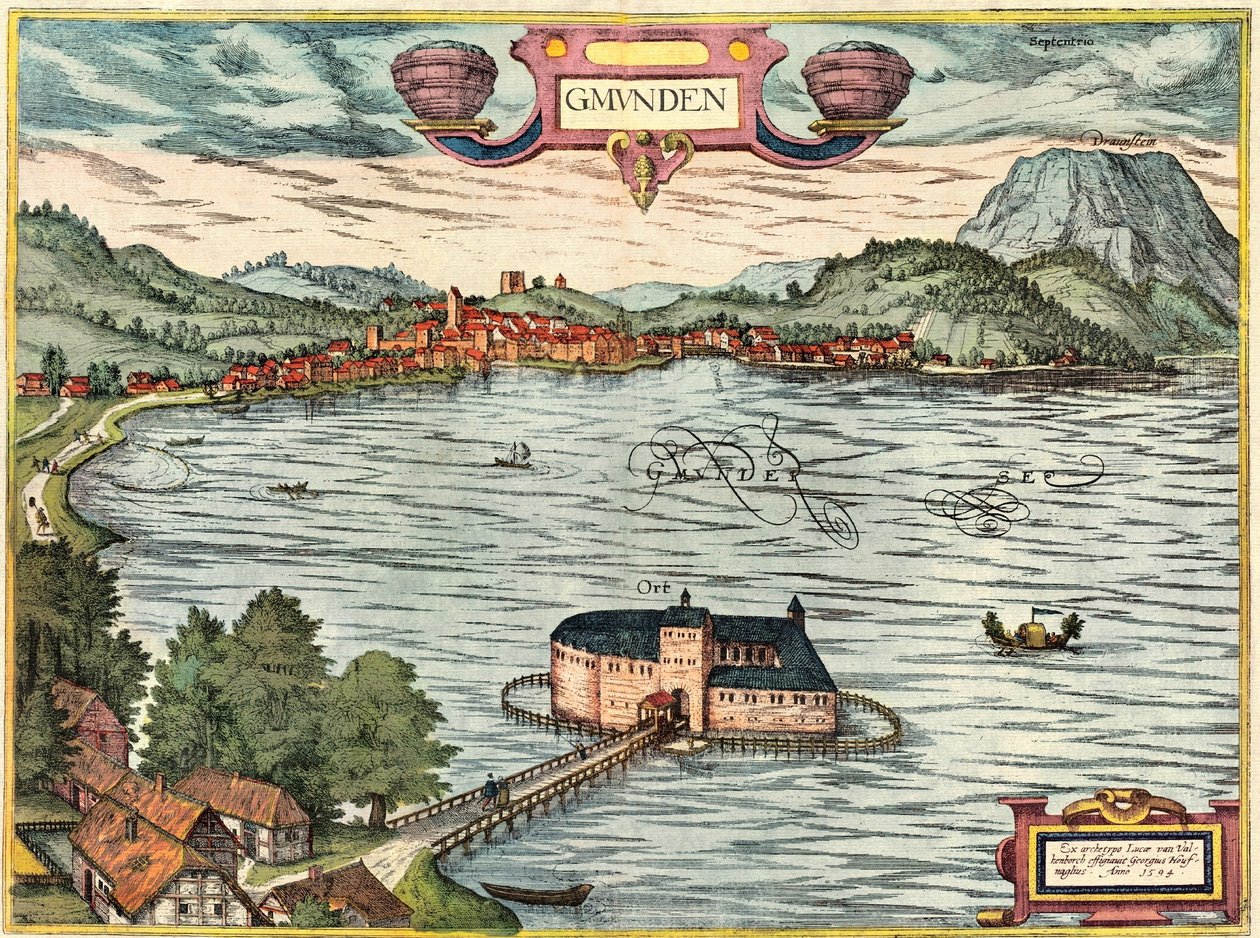 Gmunden, Ausztria alkotó: Georg and Hogenberg Franz (1535 90) Braun