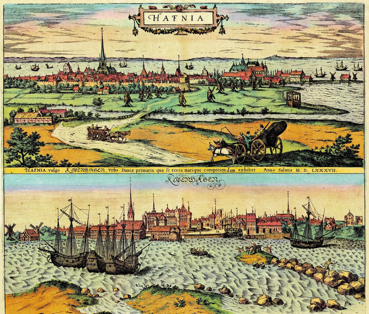 Hafnia / Kobenhavn, Dánia alkotó: Georg Braun and Hogenberg Franz
