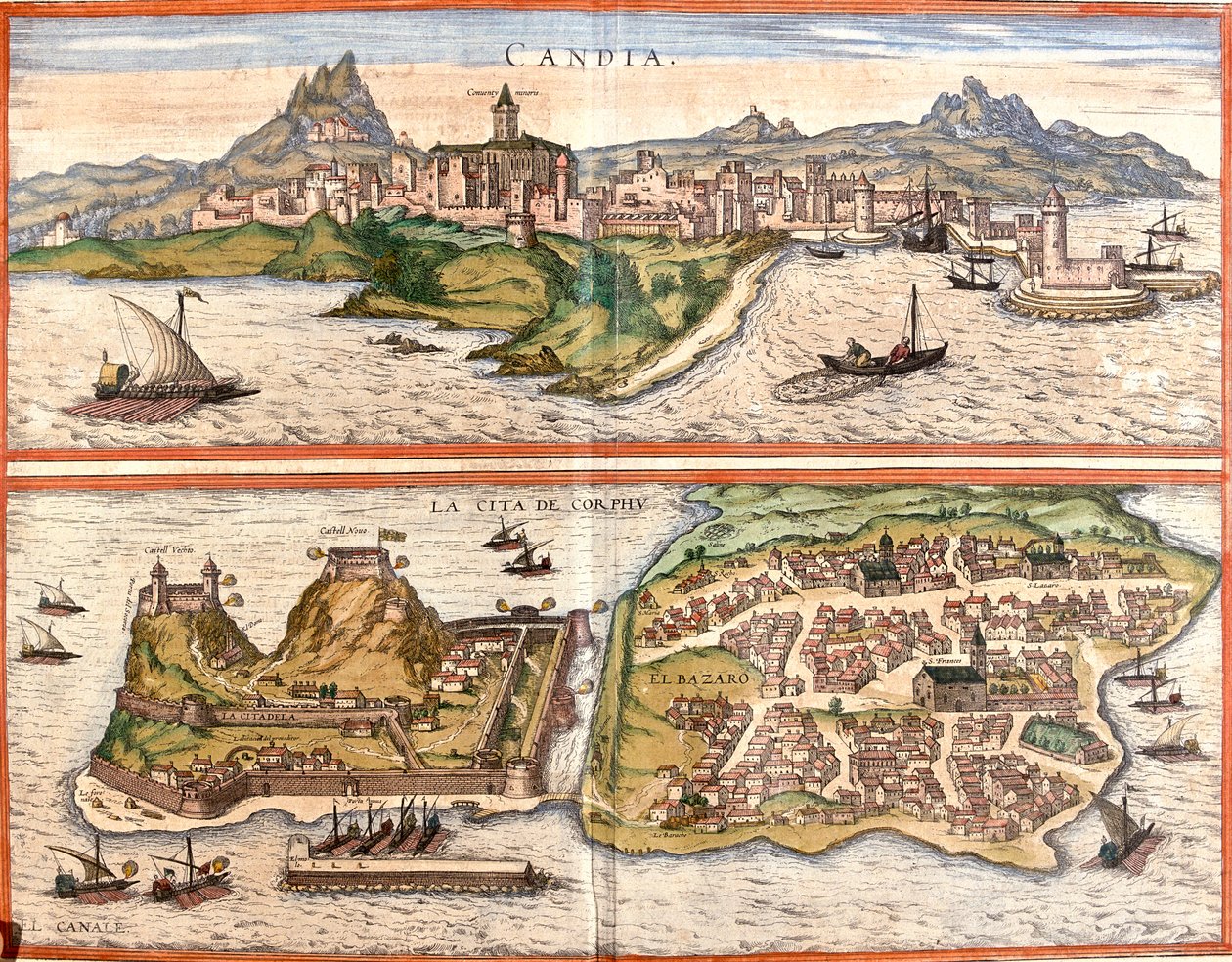 Heraklion, Korfu, Görögország alkotó: Georg and Hogenberg Franz (1535 90) Braun