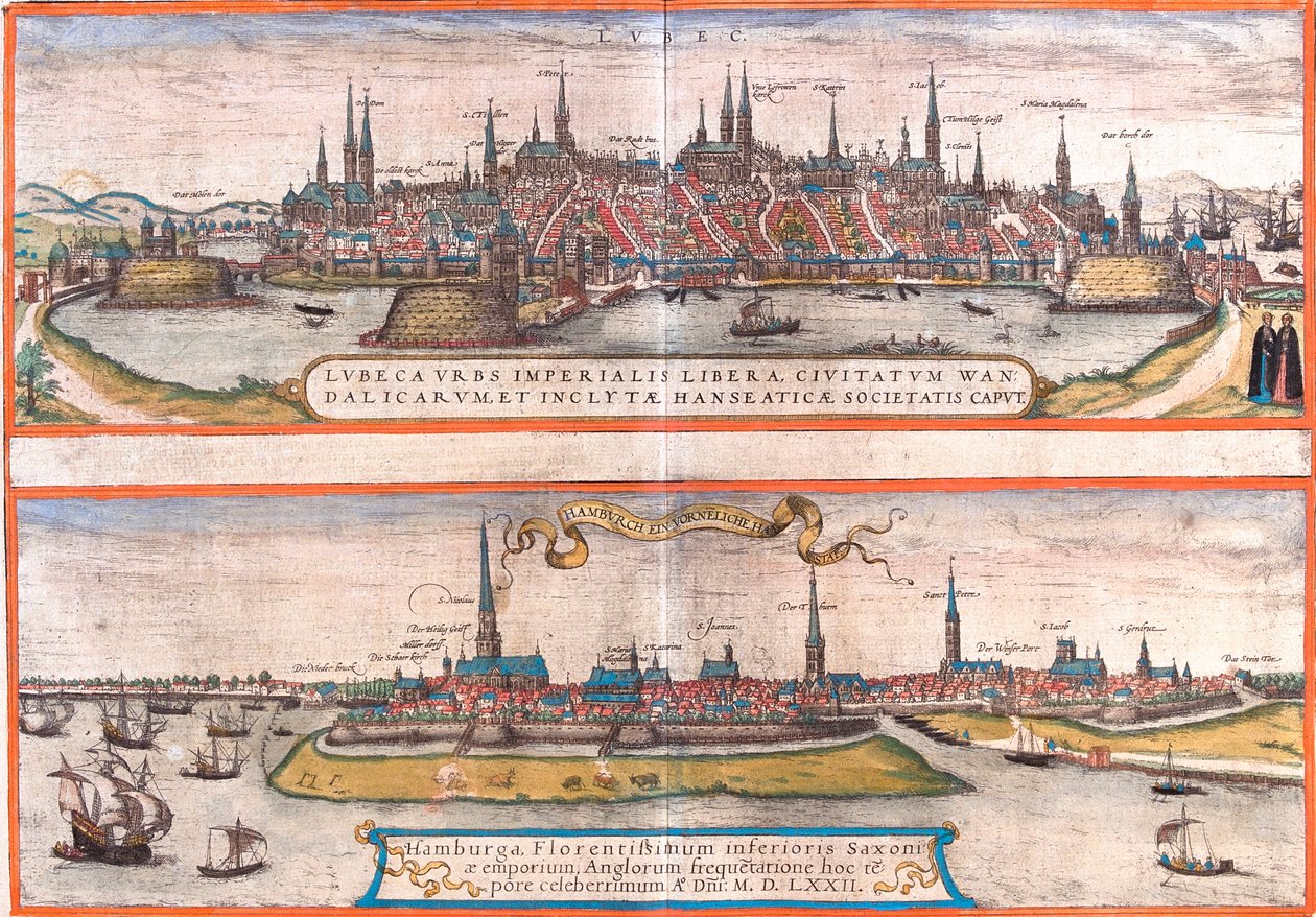 Lübeck, Hamburg, Németország alkotó: Georg and Hogenberg Franz (1535 90) Braun