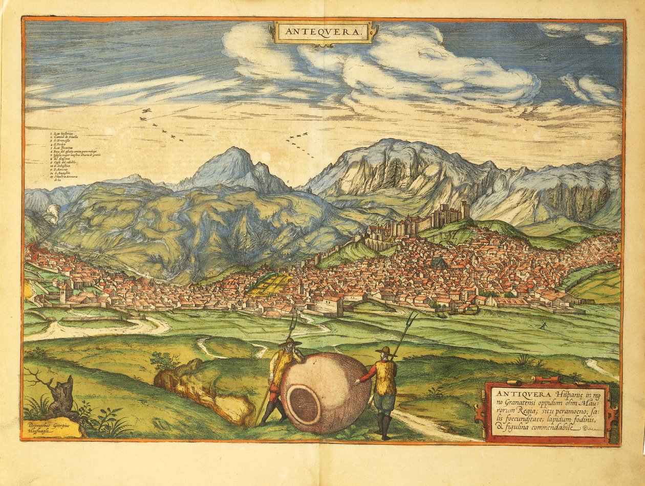 Antequera térképe Georg Braun világtérképéről alkotó: Georg Braun and Hogenberg Franz