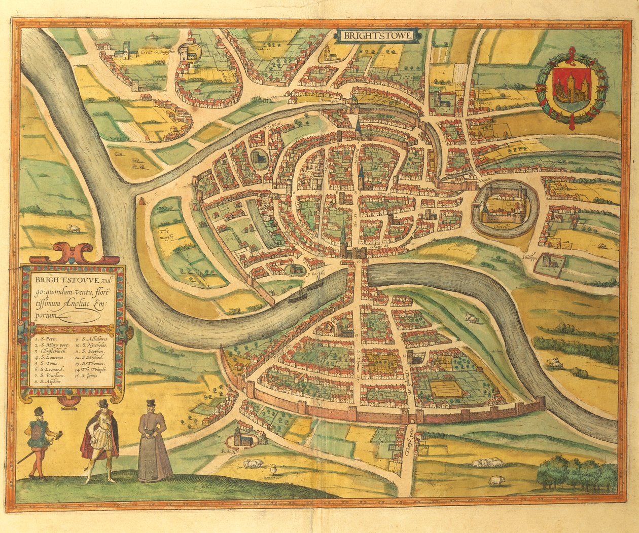 Georg Braun Bristol térképe a második világháborúból alkotó: Georg Braun and Hogenberg Franz