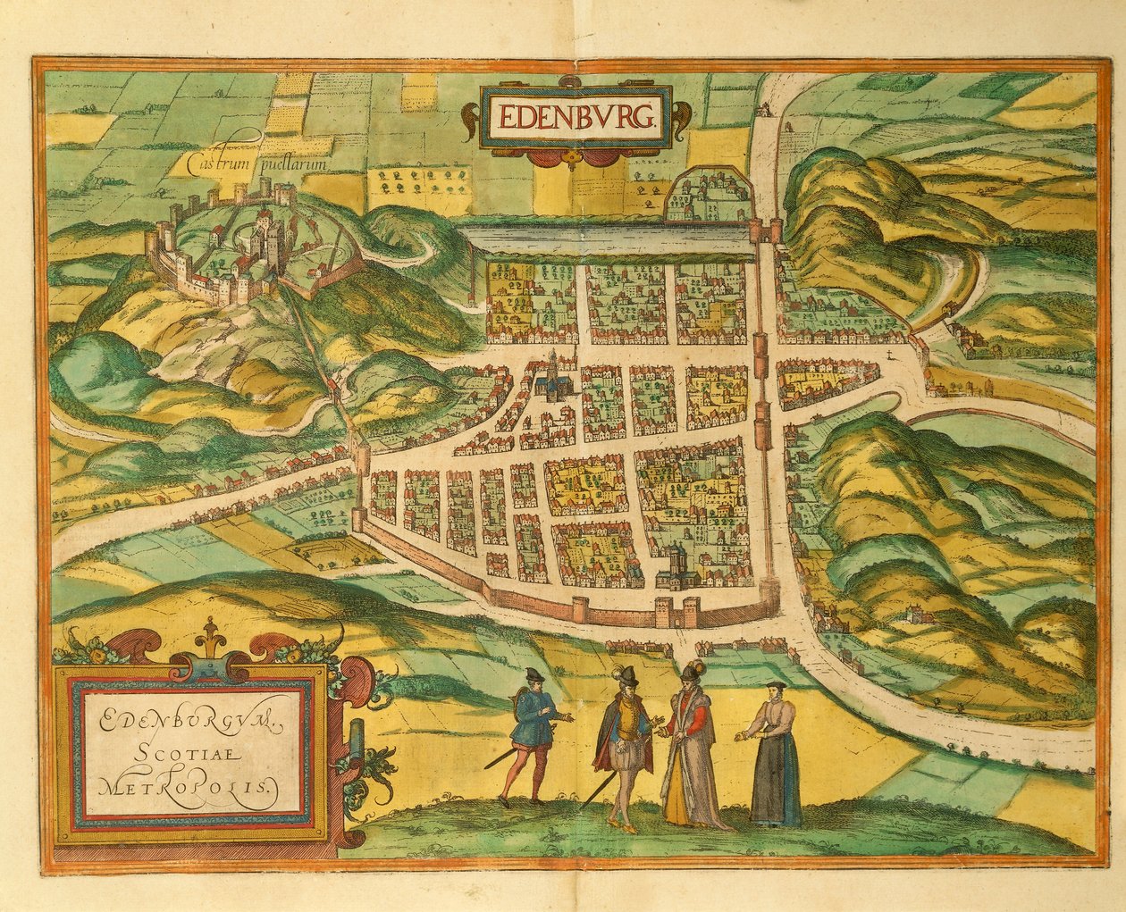 Edinburgh térképe a World Cityből, Georg Braun alkotó: Georg Braun and Hogenberg Franz