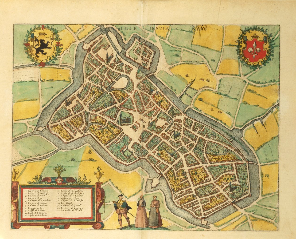 Lille térképe a második világháborúból, Georg Braun alkotó: Georg Braun and Hogenberg Franz