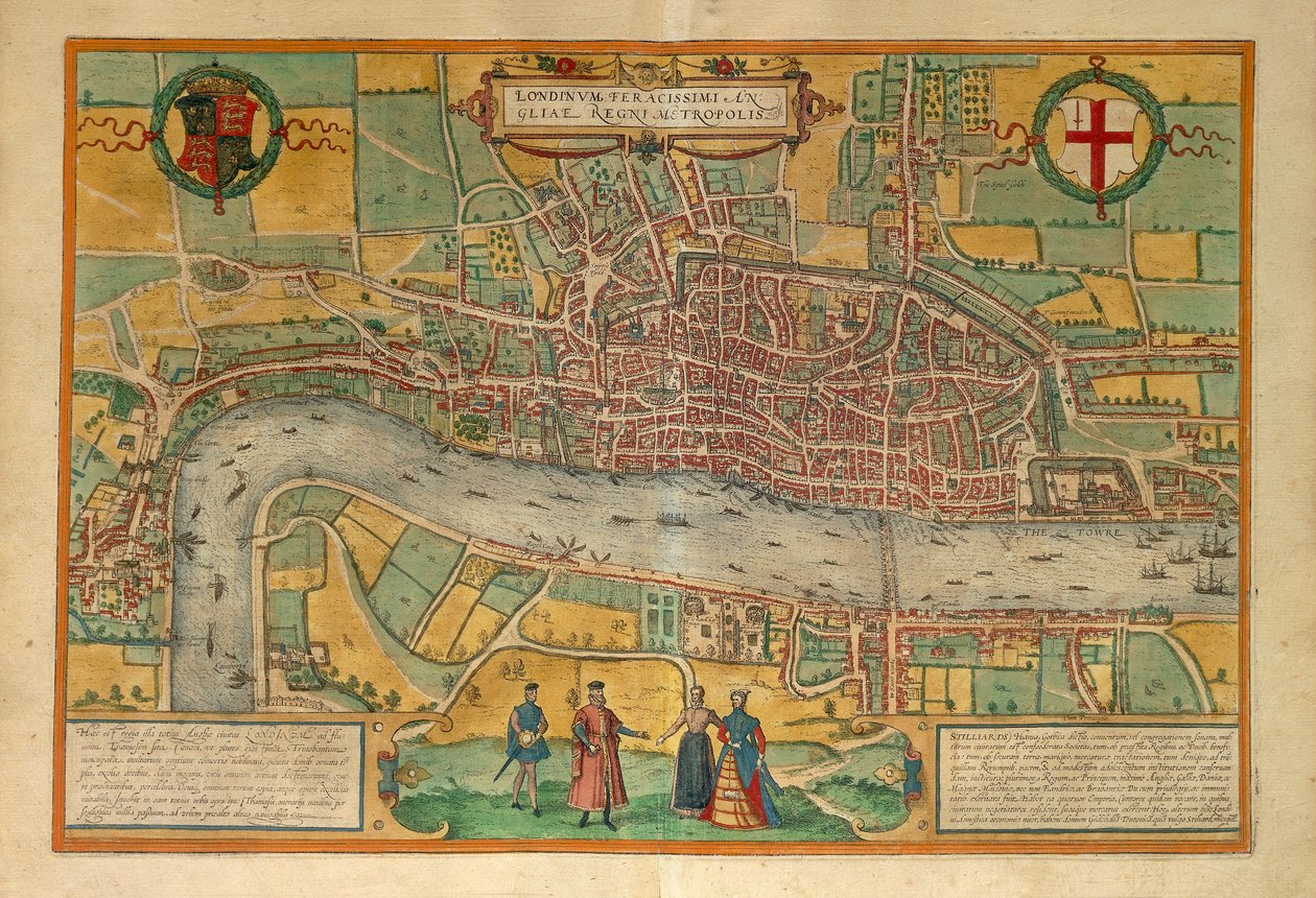 London térképe a World Cityből, Georg Braun alkotó: Georg Braun and Hogenberg Franz