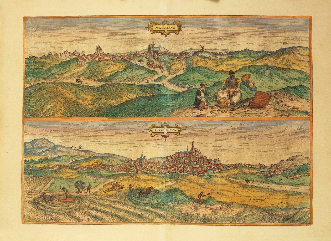 Marchena és Osuna térképe a világ városaiból, Georg Braun alkotó: Georg Braun and Hogenberg Franz